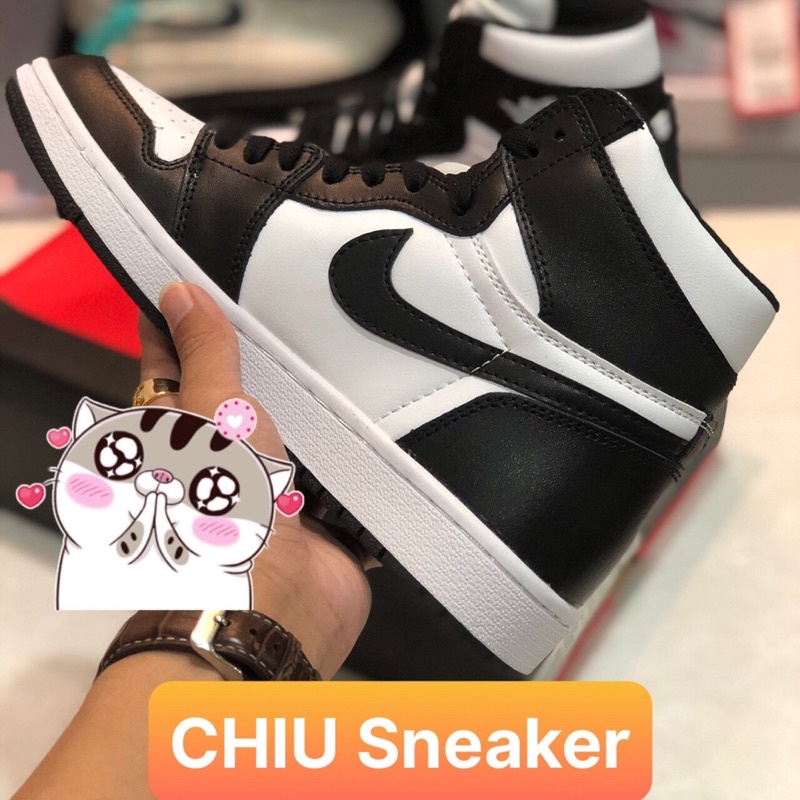 [ CHIU Sneaker ] Giày Sneaker jd1 high panda trắng đen chất lượng cao cấp giày thể thao jordan cổ cao panda trắng đen