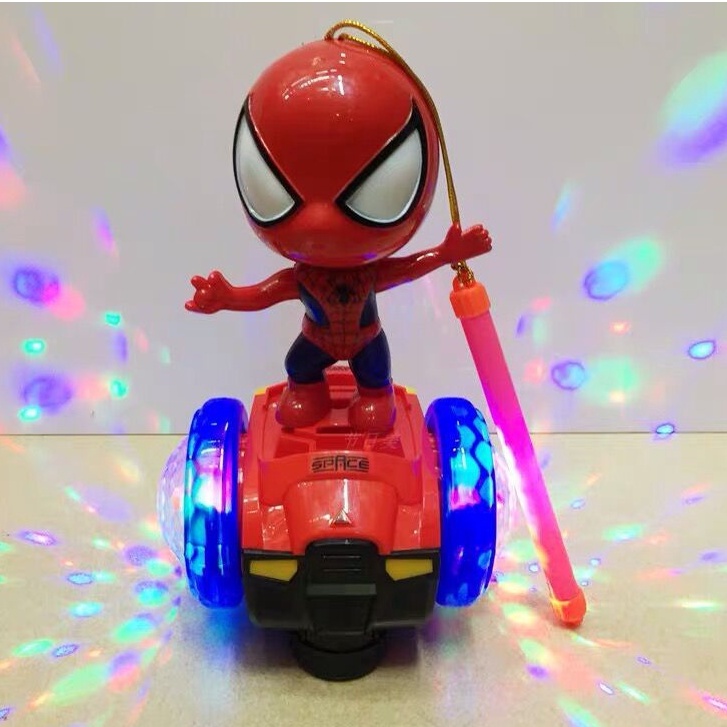 Đồ Chơi Người Nhện Cân Bằng  Di Chuyển Xay 360 Độ   Phát Nhạc Có Đèn Led  Bằng Nhựa Cao Cấp Cho Bé