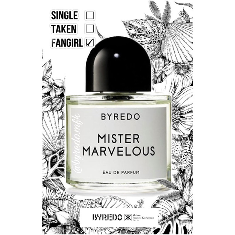 Mẫu thử nước hoa BYREDO MISTER MAVELOUS Tester 5ml/10ml/20ml | BigBuy360 - bigbuy360.vn