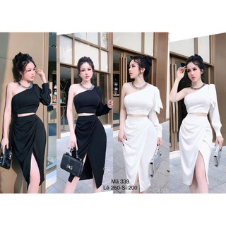 Mã 339 - đầm xẻ đùi 1 vai