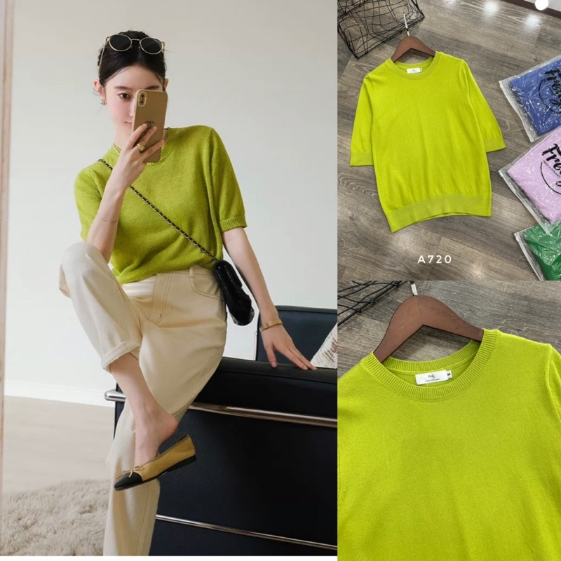 Áo len nữ tay cổ tròn tay lỡ mùa đông xuất hàn A720 mịn đẹp FREDY