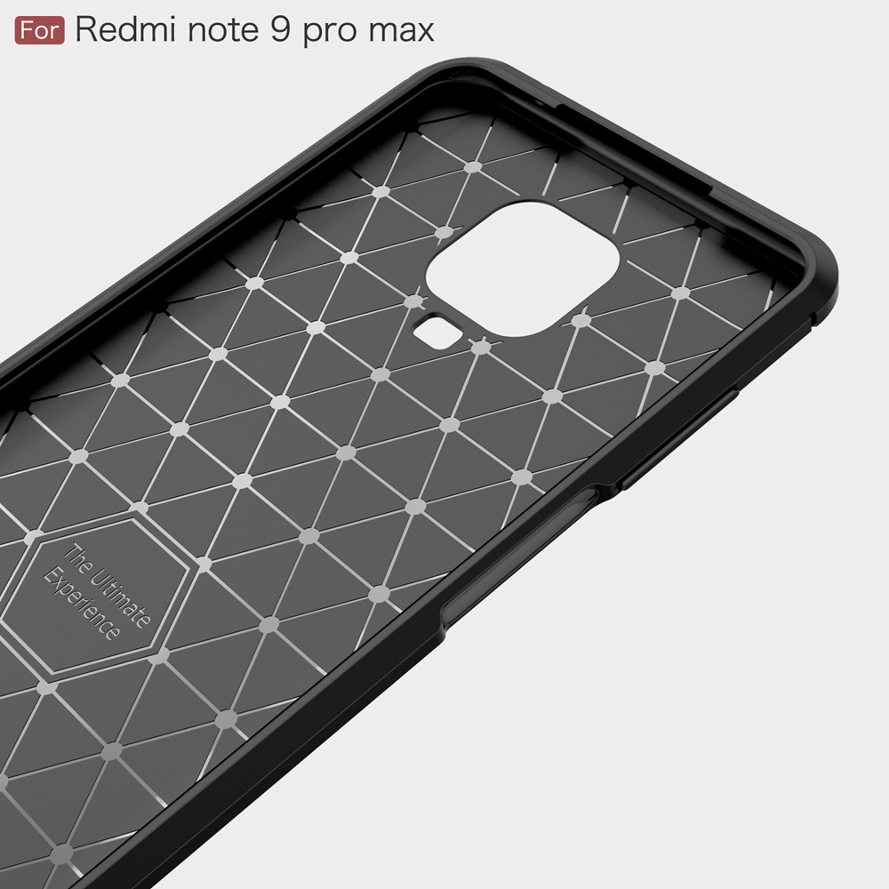 Xiaomi Poco M2 Pro Casing Soft TPU Case Fashion Carbon Fiber Pattern Shockproof Silicone Back Cover