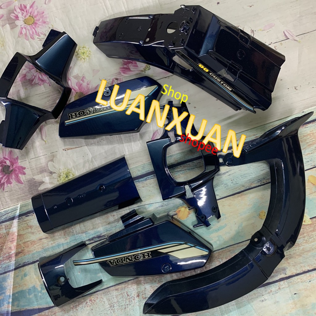 Bộ vỏ  nhựa xe máy- dàn áo xe Cub 82 -MÀU XANH TÍM-CUB đời đầu