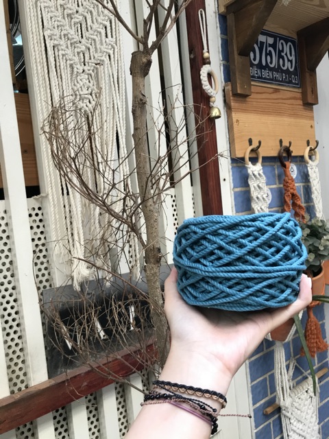 1kg dây thừng Macramé màu Xanh deep ocean