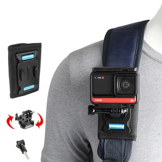 Ba Lô Kẹp Gắn Xoay 360 Độ Cho GoPro Hero 9 8 7 6 5 Balck Insta360 One R Xiaomi Yi 4K Sjcam Eken Dây Đeo Vai Cho Go Pro