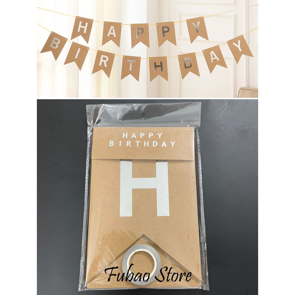 [RẺ VÔ ĐỊCH] [GIẢM GIÁ SHOCK] Dây chữ happy birthday, dây treo, dây cờ trang trí sinh nhật Fubao Store