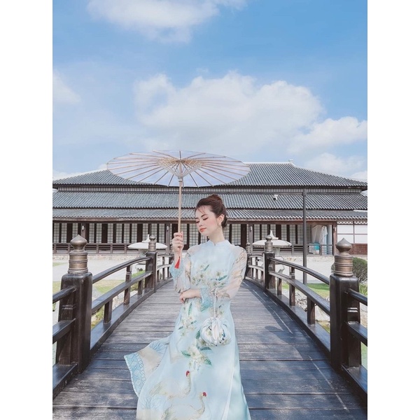 Áo dài cách tân Uyển Thanh kết hoa sang trọng siêu xinh mặc đi chơi tết🥰🥰