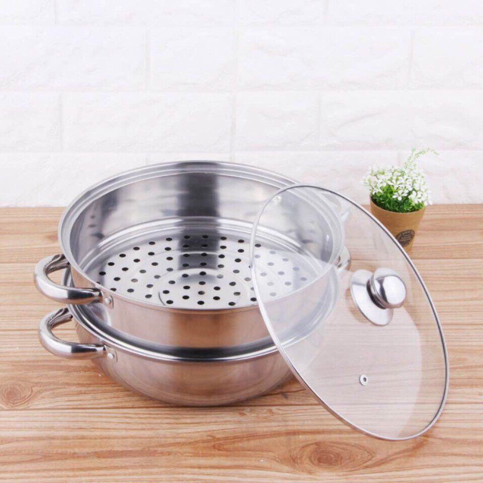 Nồi hấp 2 tầng inox 28cm