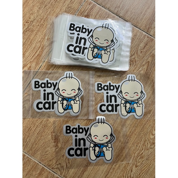 Decal Baby In Car Trang Trí Ô Tô Xe Hơi ngộ nghĩnh - decal dán trang trí ô tô BABY IN CAR