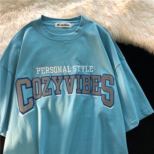 Áo Thun 100% Cotton Ngắn Tay Dáng Rộng Thời Trang Mùa Hè Nhật Bản Dành Cho Nữ