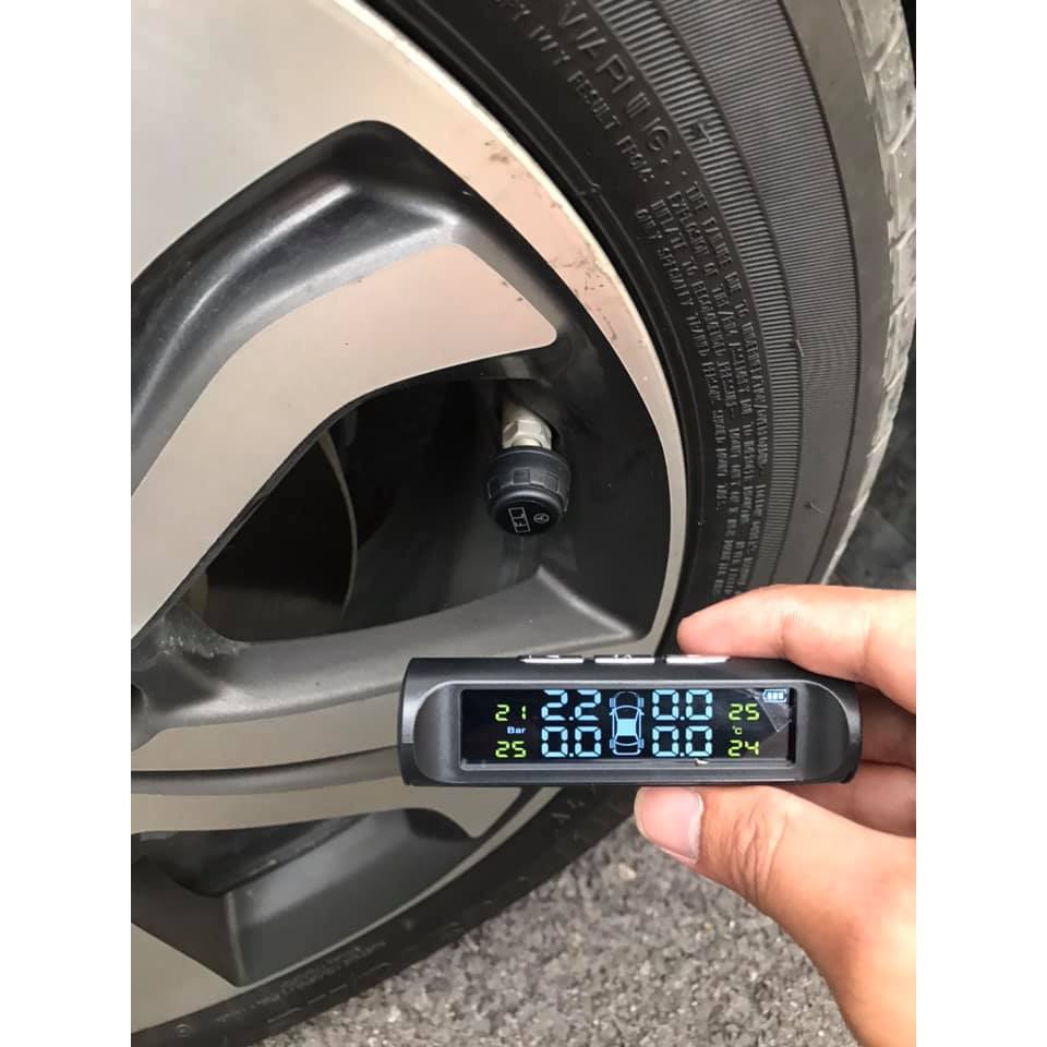 Cảm Biến Áp Suất Lốp Ô Tô TPMS Phiên Bản QUỐC TẾ Màn Hình Màu dùng Năng Lượng Mặt Trời (Loại gắn ngoài van)