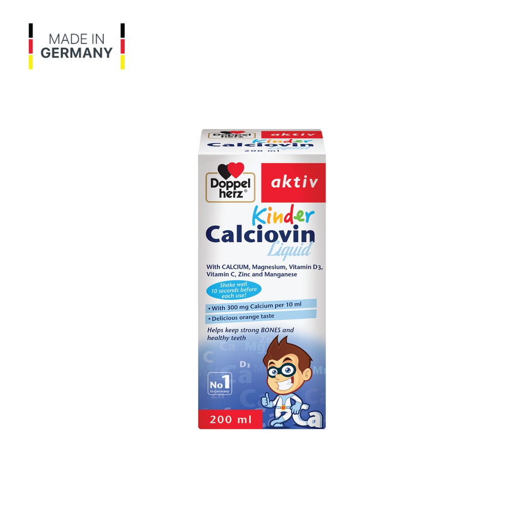 Doppelherz Aktiv Kinder Calciovin Liquid.Siro Bổ Sung Canxi Hữu Cơ Cho Bé