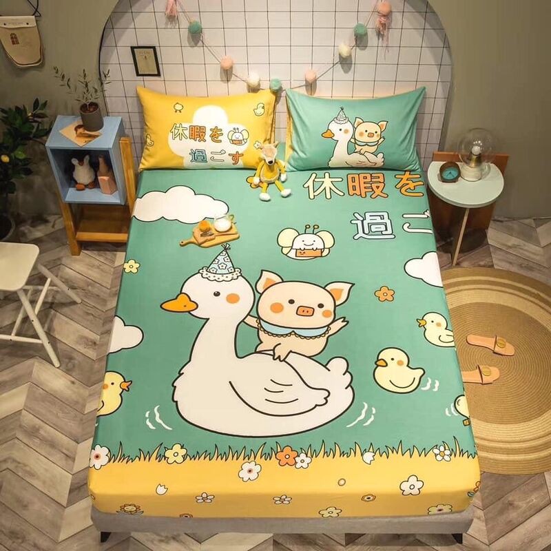 Ga·trải giường và 2 vỏ gối cotton Poly bộ ga trải giường drap chun 1m6x2m,1m8x2m nhiều mẫu có bán cặp vỏ gối rời và chăn