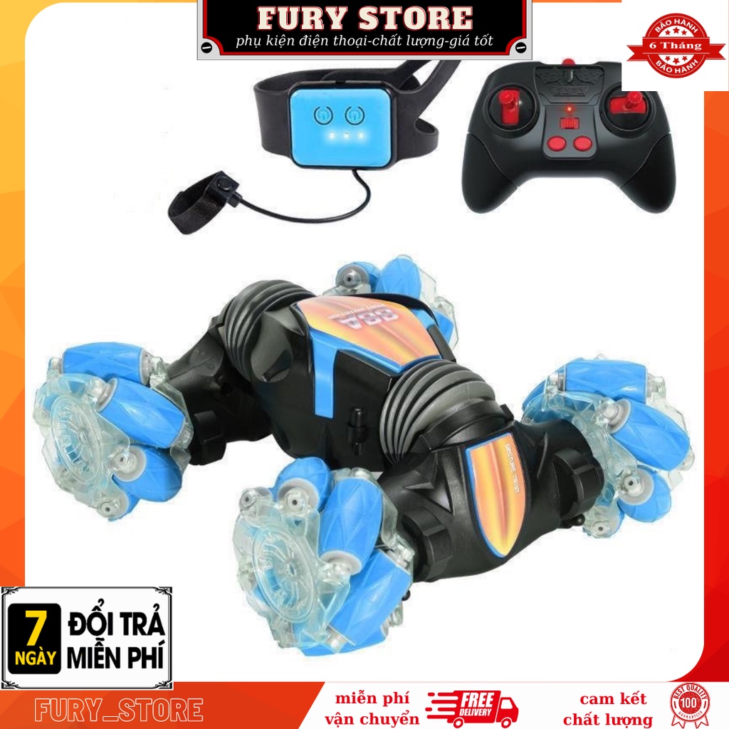 Xe ô tô điều khiển từ xa bằng cử chỉ tay ( có tay cầm ) xoay 360 độ có đèn led cao cấp