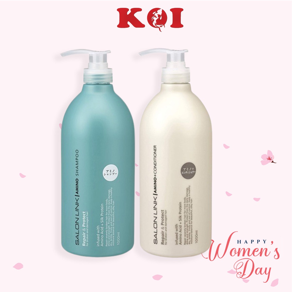 Dầu gội dưỡng tóc mềm mượt và phục hồi tóc hư tổn Kumano Salon Link Amino Protein 1000ml