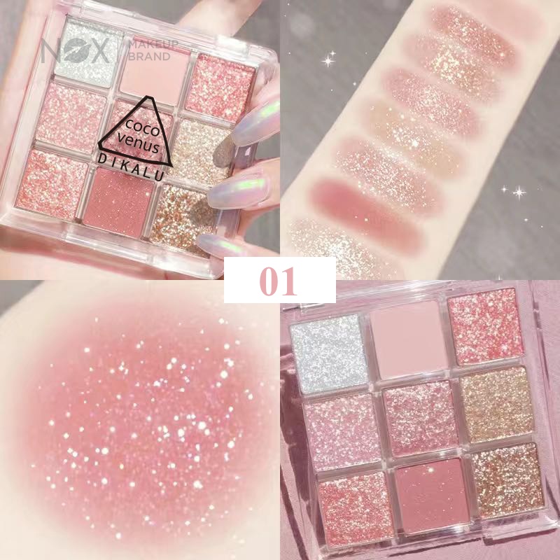 Bảng Phấn Mắt Nox 9 Màu Lì / Lấp Lánh Trang Điểm Lâu Trôi 7g | BigBuy360 - bigbuy360.vn