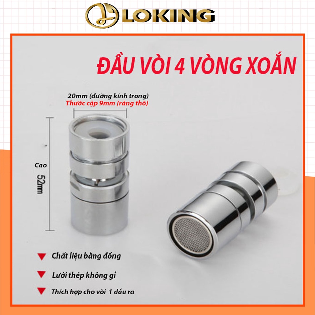 Đầu lọc gắn vòi nước bồn rửa mạ crom chuyên dụng - LOKING