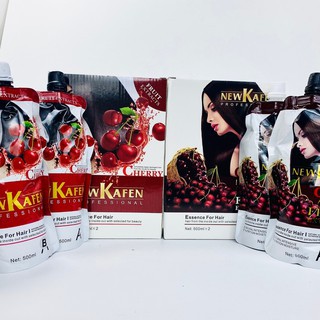 Nhuộm đen+nhuộm nâu new kafen cherry cao cấp không dính da đầu 500mlx2