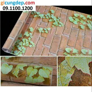 14m Giấy dán tường dây leo gạch cũ