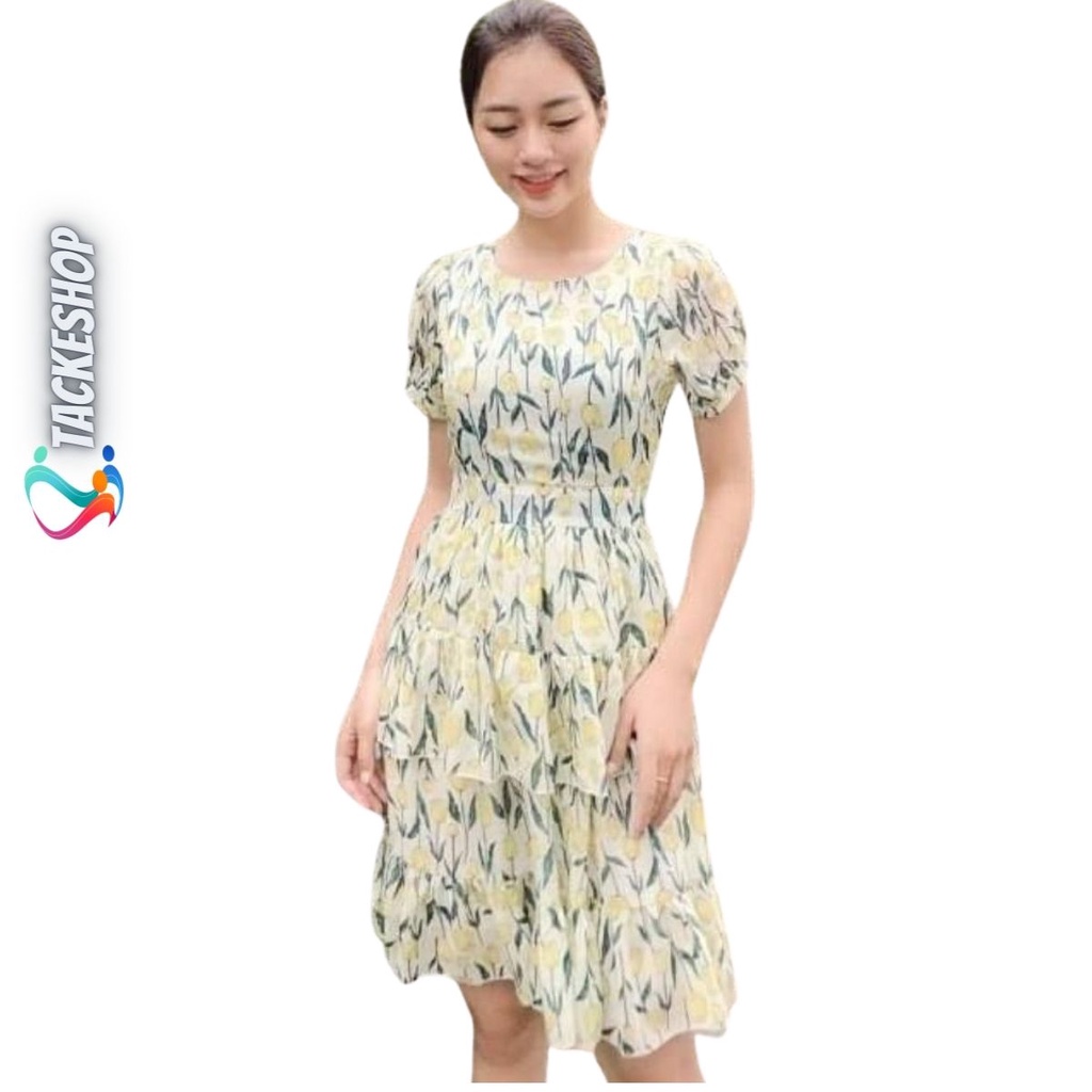 Váy Đầm Voan Hoa Thiết Kế 2 Tầng Xinh Xắn