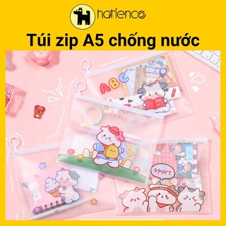 Túi zip A5 đựng bút,mỹ phẩm trong suốt chống nước
