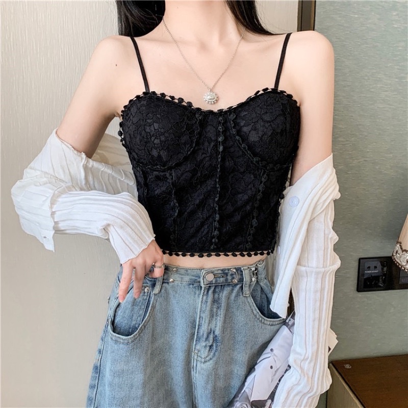 Áo Bra Ren Mềm Sang Chảnh Cao Cấp Có Đệm Ngực Tháo Rời 1873