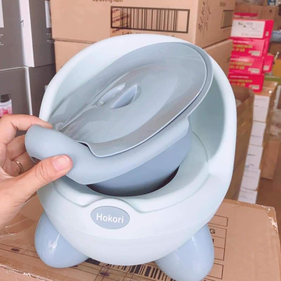 Bô vệ sinh trẻ em Hokori, Bô gấu Hokori dùng cho bé từ 6 tháng đến 5 tuổi chống trơn trượt có chỗ dựa chắc chắn Thị Nắng