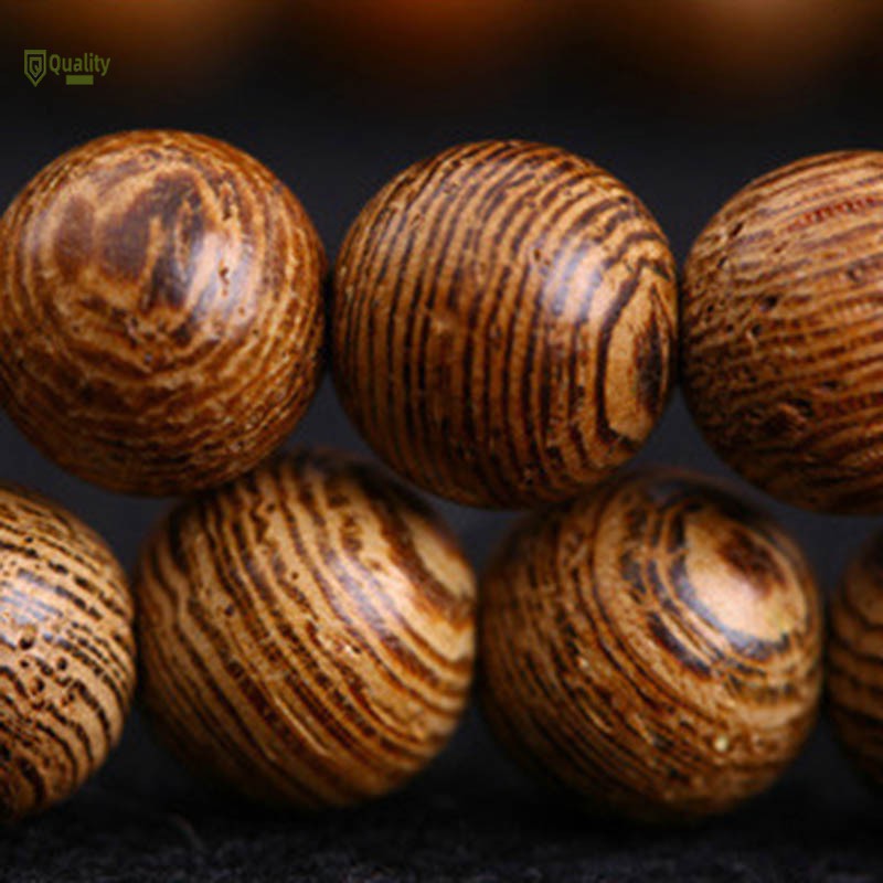 Vòng đeo tay 108 chuỗi hạt bằng gỗ phong cách Phật giáo