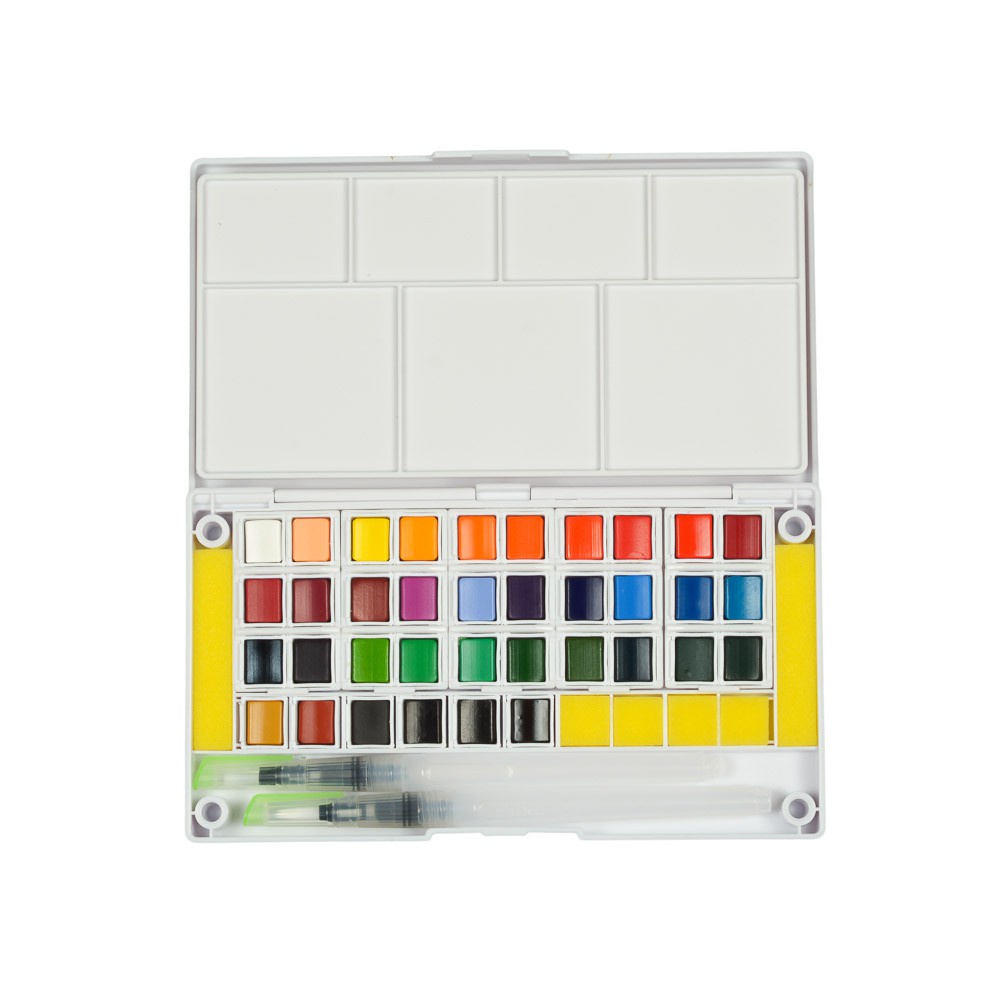 Màu nước Superior viên nén hộp đựng palette kèm cọ 12 màu 18 màu 24 màu 36 màu 48 màu