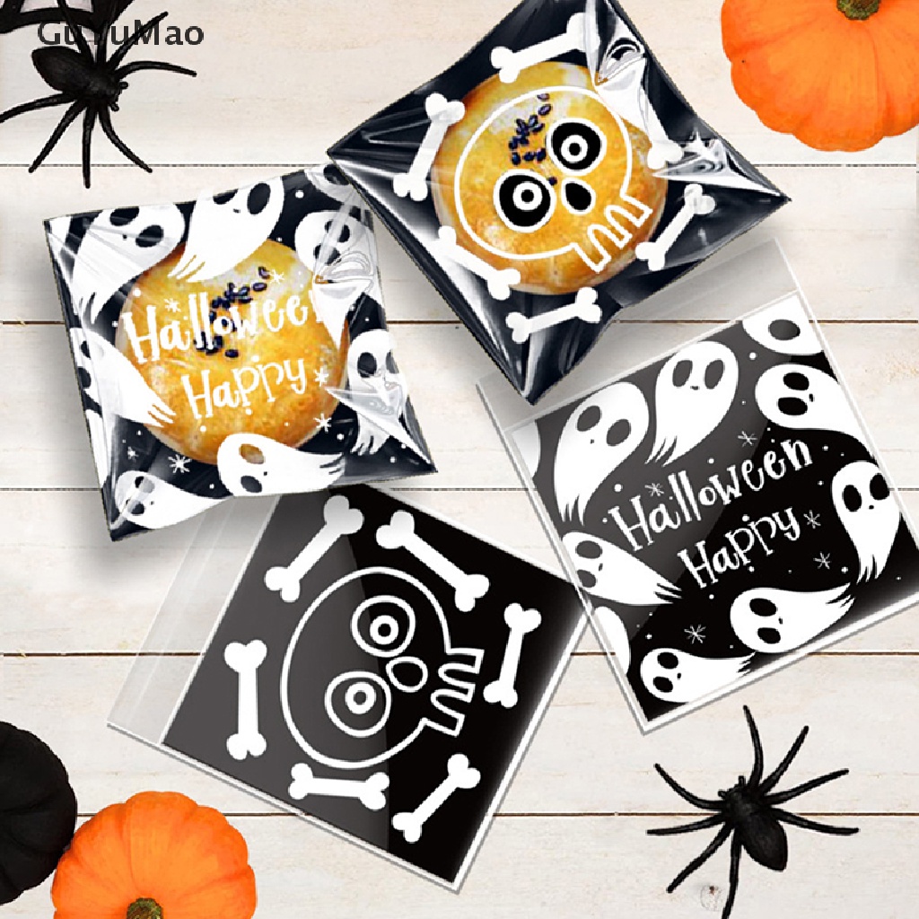 Set 100 Túi Nhựa Đựng Bánh Kẹo Phong Cách Halloween