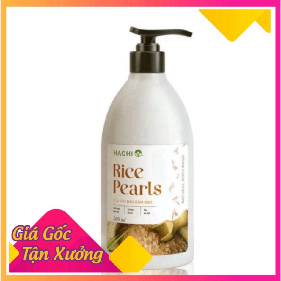 Sữa Tắm Dầu Cám Gạo Trắng Sáng HACHI [Chính Hãng] Chai 500ml, 800ml- Sữa tắm cao cấp Hachi tự nhiên cung cấp VITAMIN fre