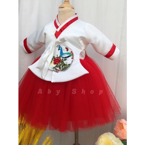 Váy hanbok cho bé tặng cài tóc