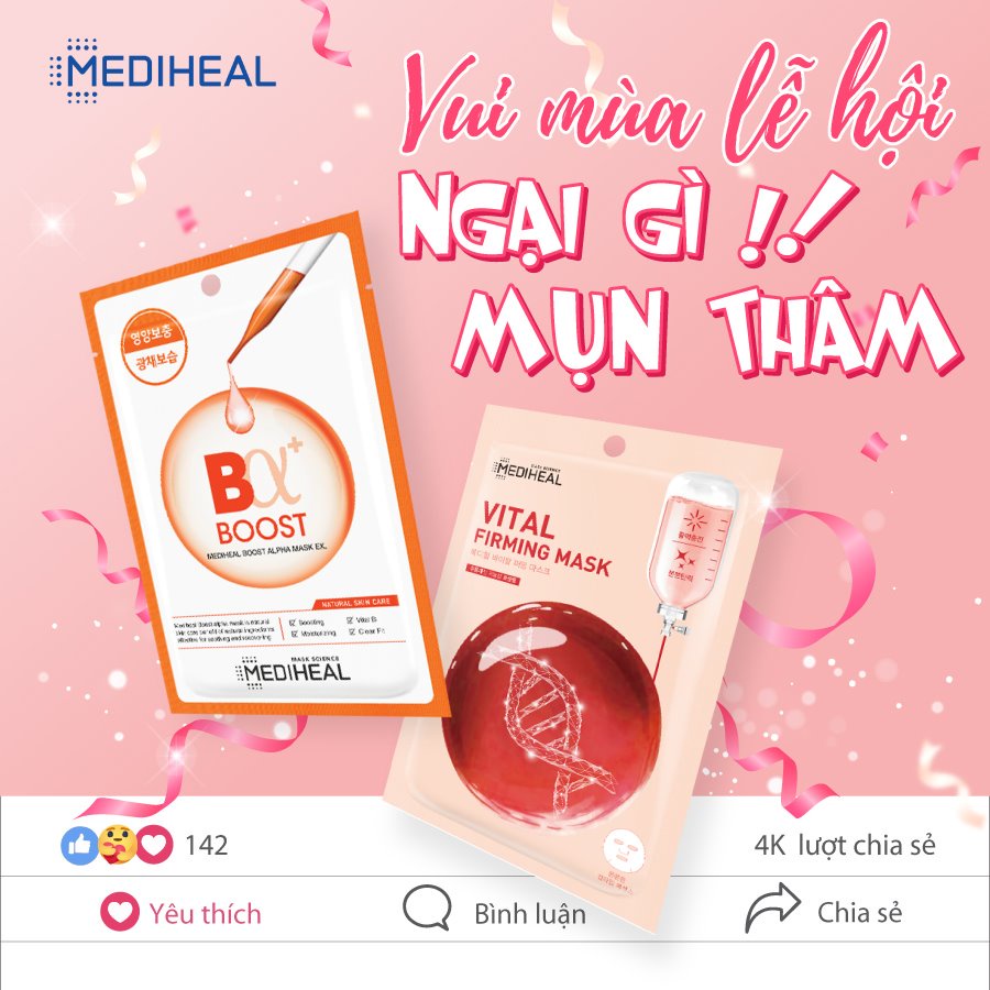 Combo 10 Mặt Nạ Làm Mịn, Đều Màu Da Mediheal Vital Firming Mask 20ml x 10