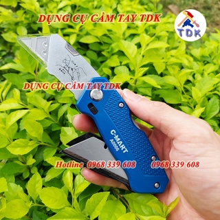 Dao rọc giấy cán xếp gấp gọn A0006 CMART kèm 6 lưỡi dao rọc cáp siêu sắc