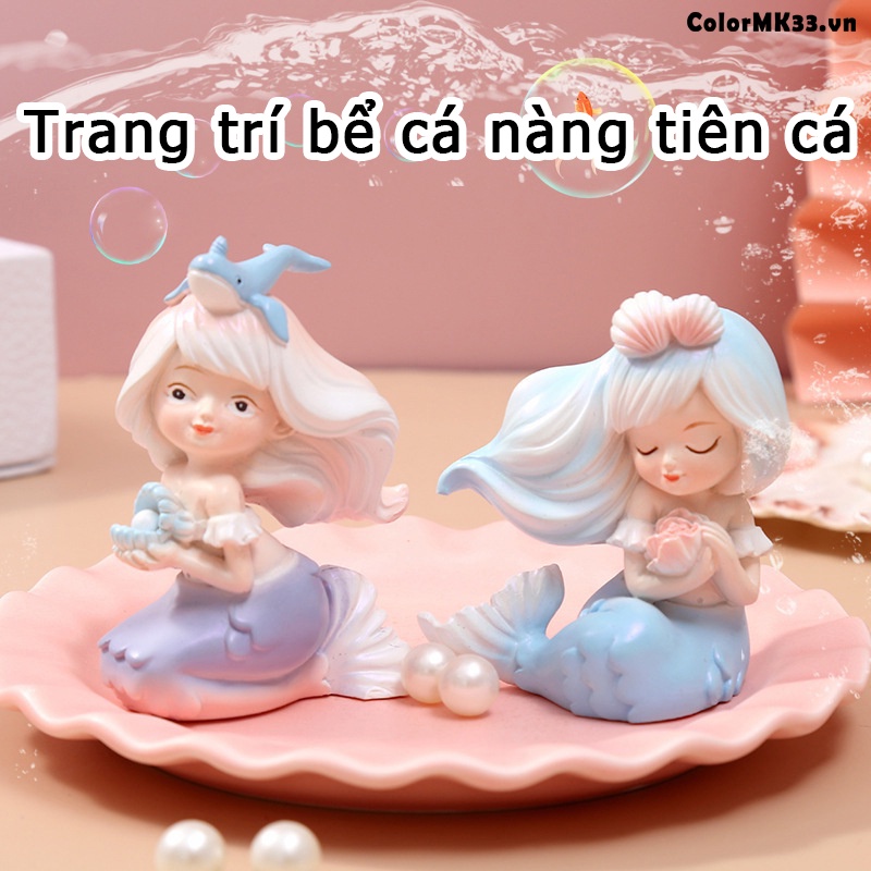 Tượng nàng tiên cá trang trí bể cá xinh xắn