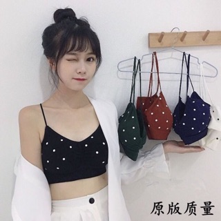 Bra cotton chấm bi dây lưng chéo