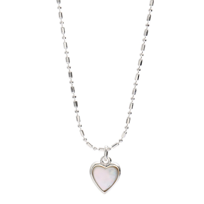 Vòng cổ Mặt Đá Opal Hình Trái Tim Đơn Giản