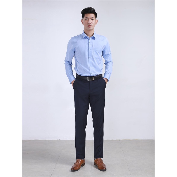 Áo sơ mi nam dài tay ARISTINO thời thượng from regular sợi sồi mềm mát ALS00808