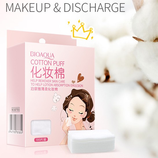 [Hàng mới về] Hộp 100 Miếng Bông Tẩy Trang Chất Lượng Cao Bioaqua