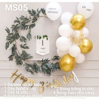 Set bóng trang trí sinh nhật phong cách Hàn Quốc