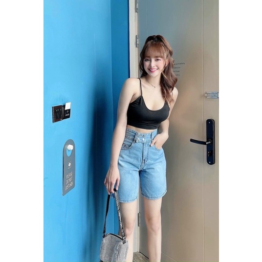 Quần jean ngố form A 4 nút H242, kèm ảnh thật chụp sàn