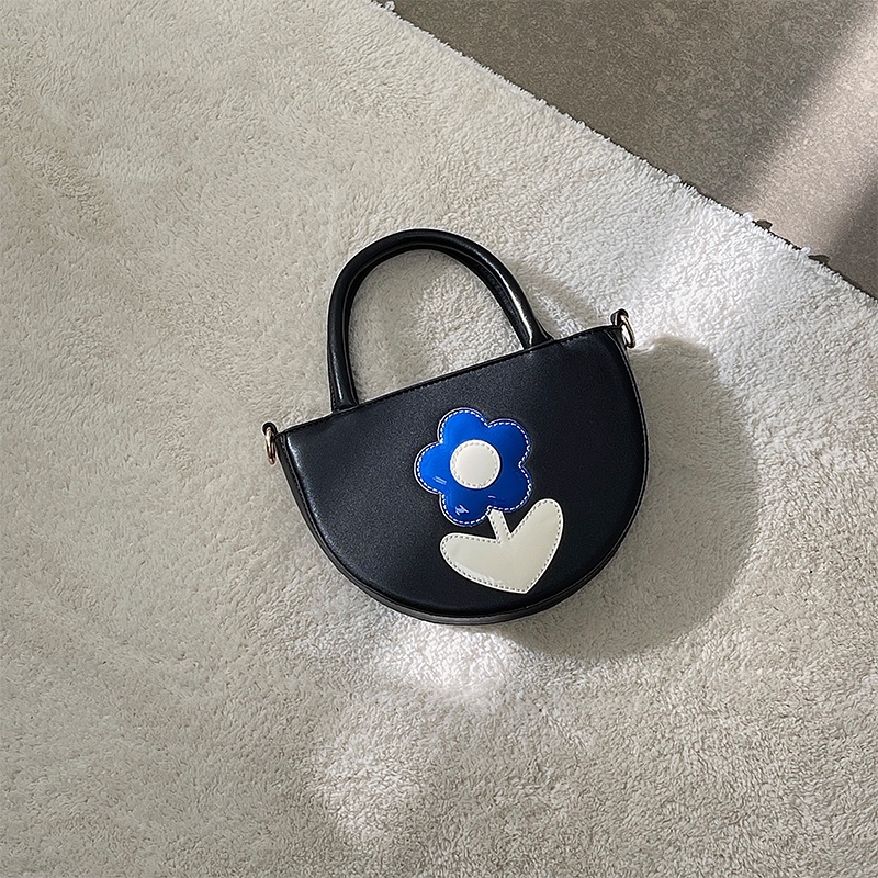 Túi Đeo Chéo Hình Bán Nguyệt Họa Tiết Hoa Màu Vàng Tương Phản 2022 Thời Trang Xuân Hè Cho Nữ