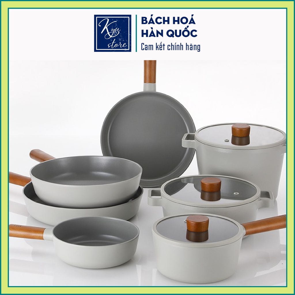 Chảo chống dính / Nồi chống dính đáy từ phẳng không khén bếp FIKA NEOFLAM RESERVE màu Midnight Green sang trọng phong cách Hàn Quốc