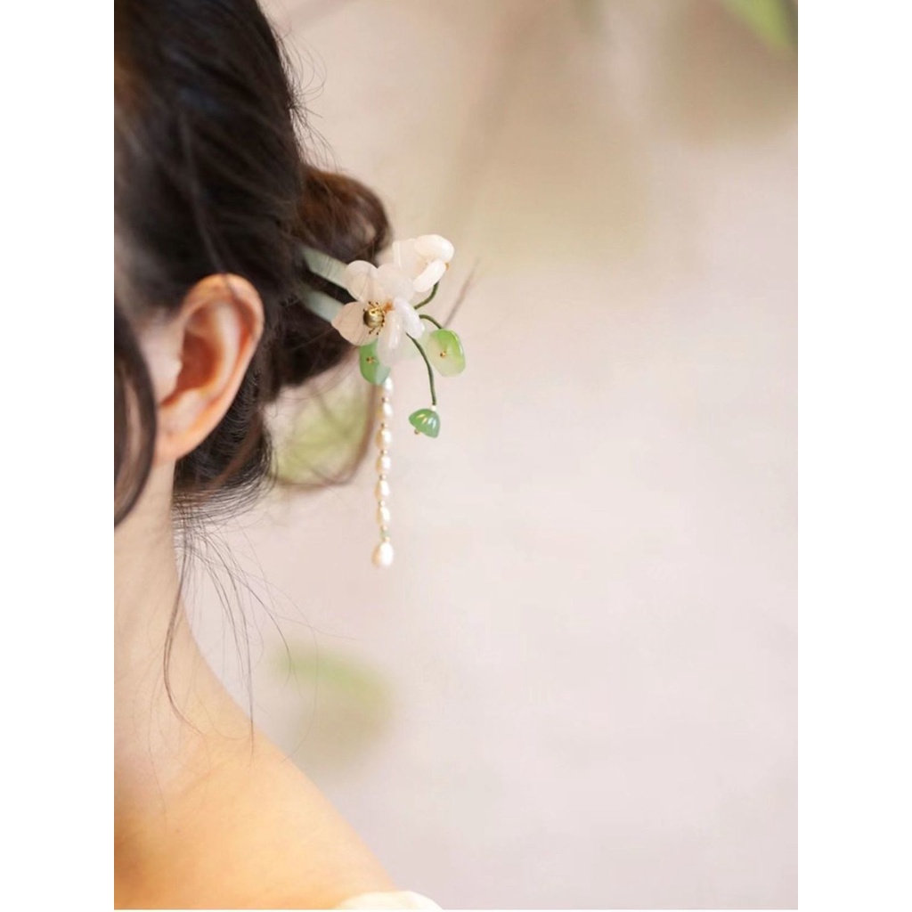 Trâm Cài Tóc Hình Chữ U Đính Hoa Sen Phong Cách Cổ Điển Cho Nữ