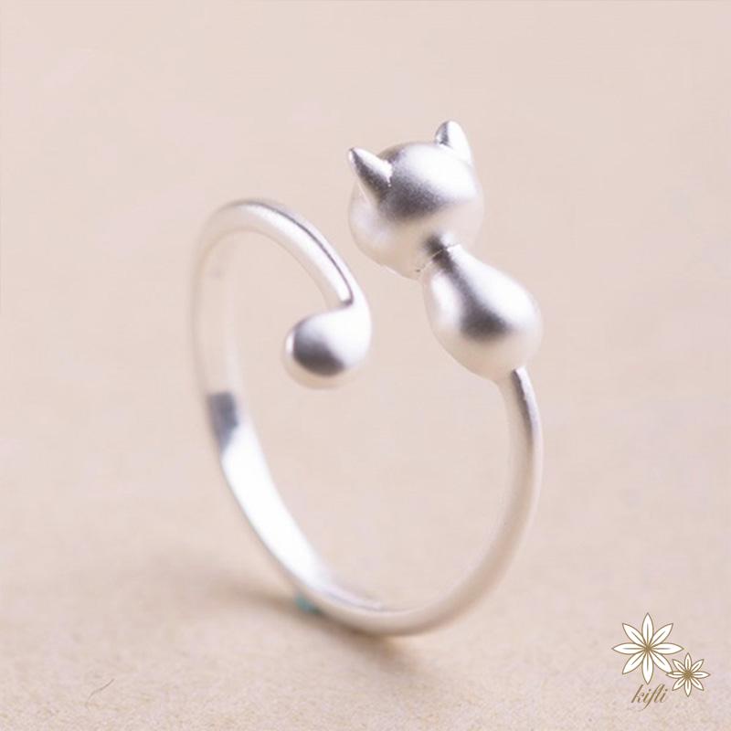 Nhẫn bạc hình tai mèo xinh xắn