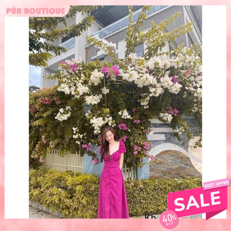 VÁY HỒNG DÁNG DÀI CHUN SAU CHẤT ĐŨI TẰM MẶC SIÊU MÁT, SIÊU TÔN DA - ĐẦM MAXI HOTTREND ML | BigBuy360 - bigbuy360.vn