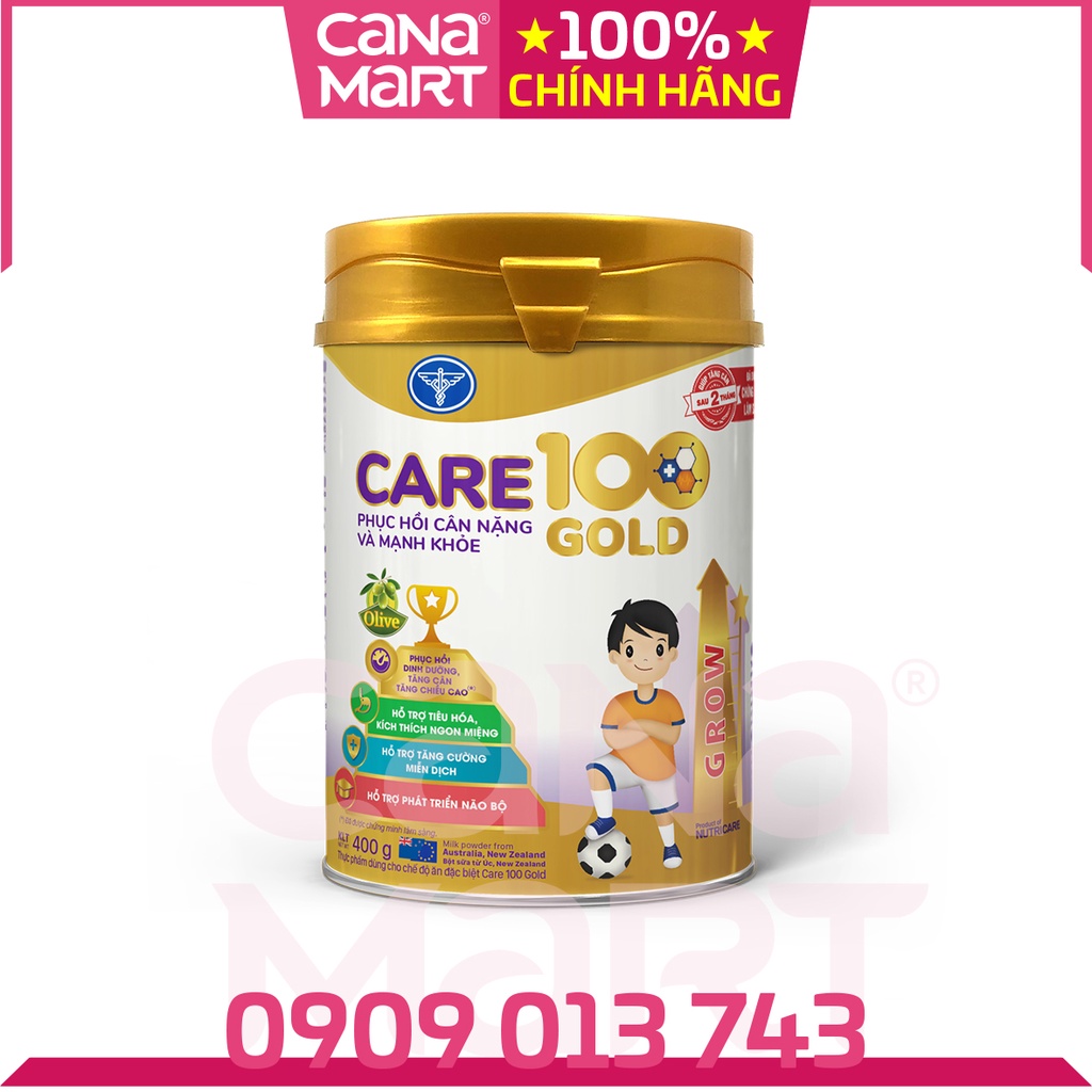 Sữa bột Nutricare CARE 100 GOLD cho trẻ thấp còi