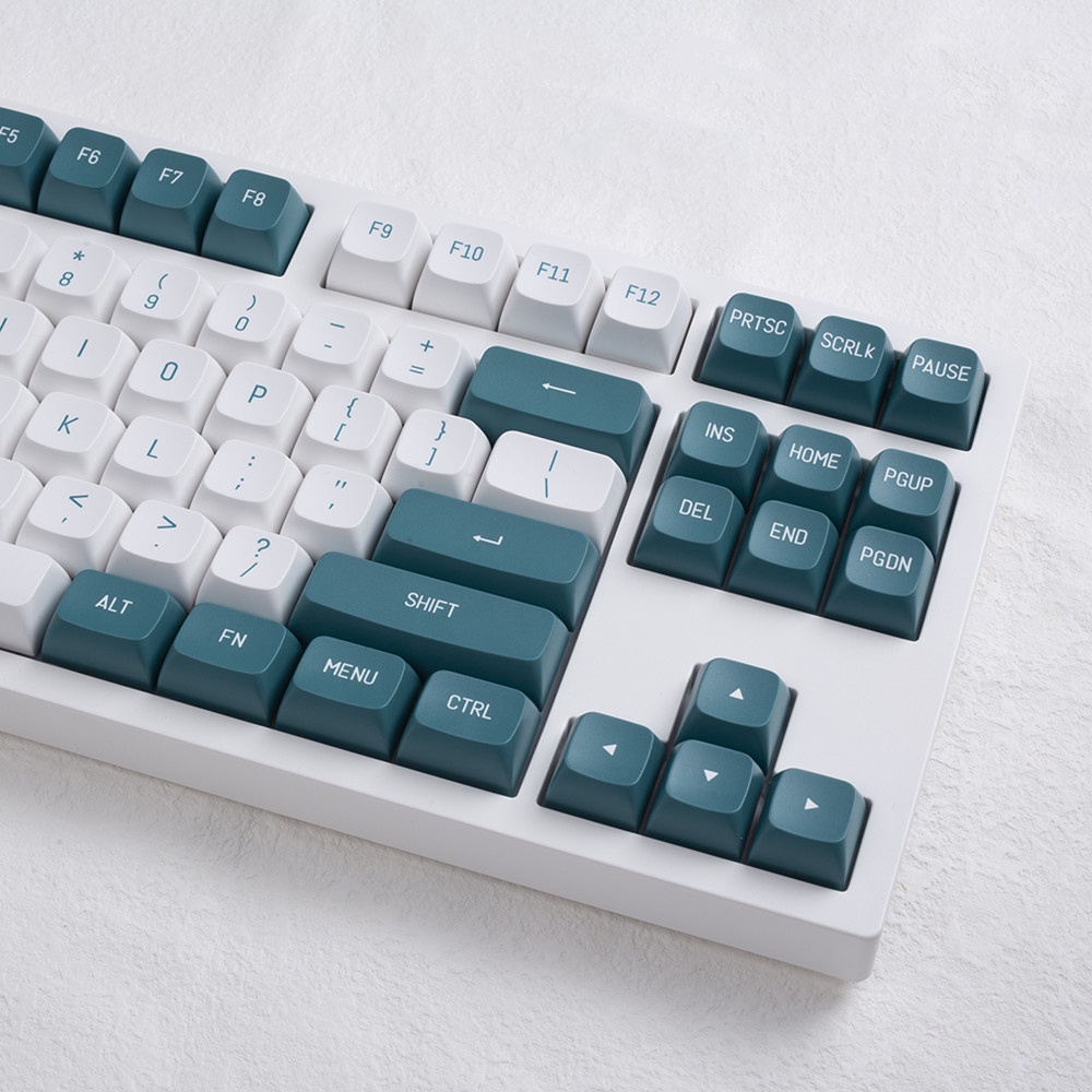 148 Phím White Green Keycaps CSA Profile PBT Double Shot bàn phím cơ Keycap