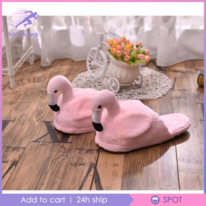 Dép Bông Đi Trong Nhà Mềm Mại Hình Chim Hồng Hạc - Hoa Hồng