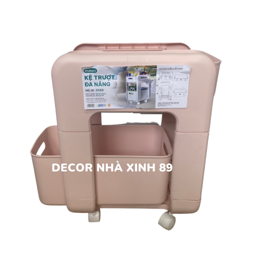 Kệ trượt đa năng, kệ để đồ có bánh xe Kệ đựng đồ phòng tắm nhà bếp, đựng đồ ăn vặt - Decor Nhà Xinh